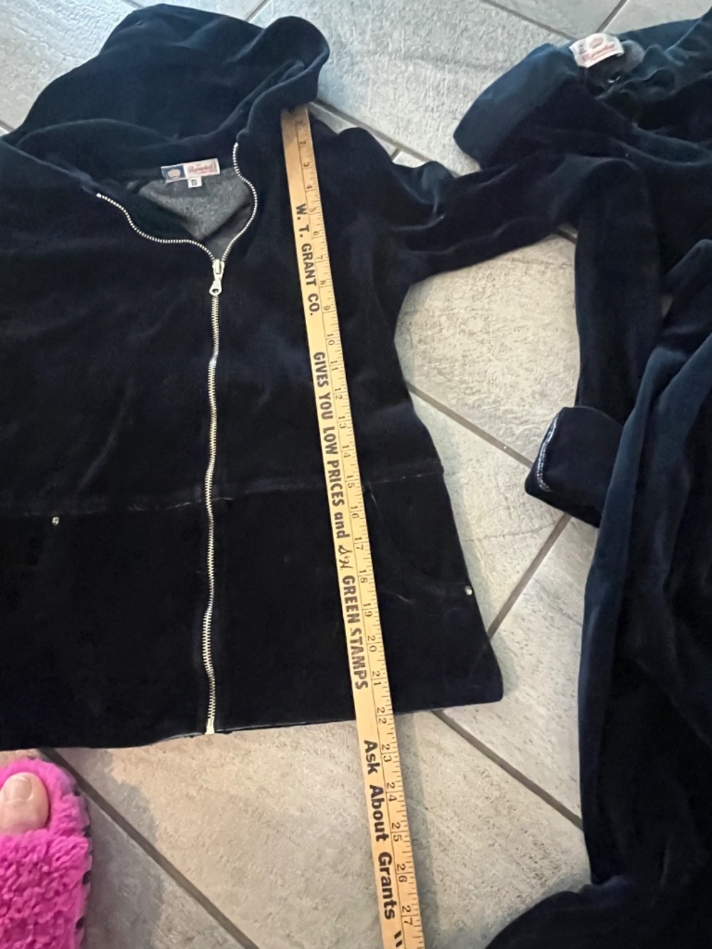 Bejeweled by Susan Fixel Vtg Y2K Black Velour Rhinestone Tracksuit Set Sz S - Picture 11 of 12
